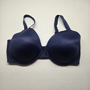 Vanity Fair Women Bra 38DDD Blue T Shirt Underwired Lace Strap